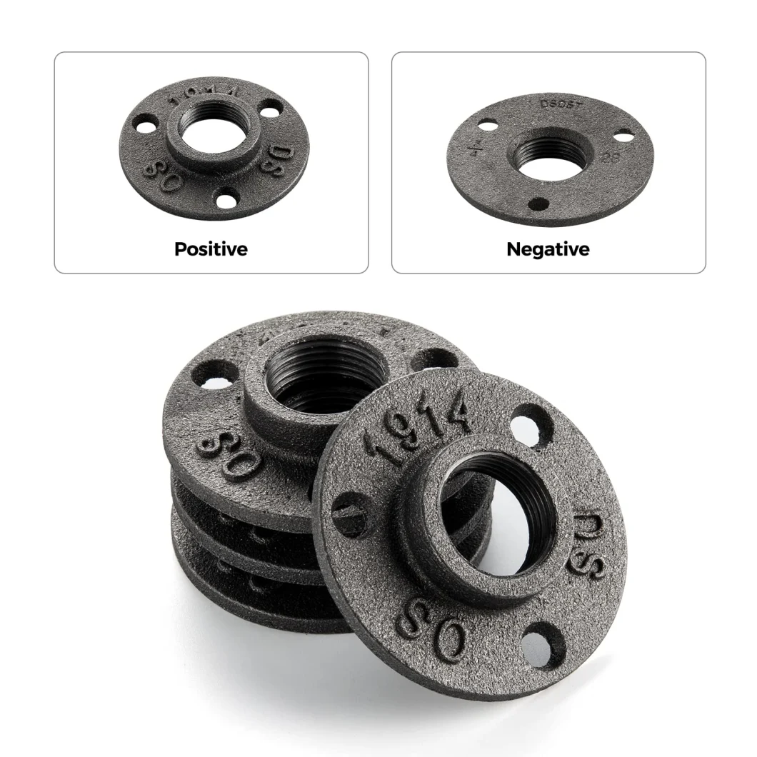 1/2&quot; Floor Flange Threaded Hole Flange Plate Malleable Iron Pipe Flange for DIY Project/Furniture Industrial Vintage Style.